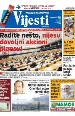 Vijesti - broj 6039, 19. jan 2015.