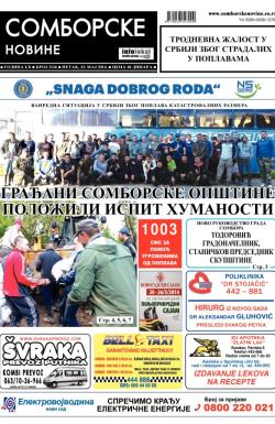 Somborske novine - broj 3126, 23. maj 2014.