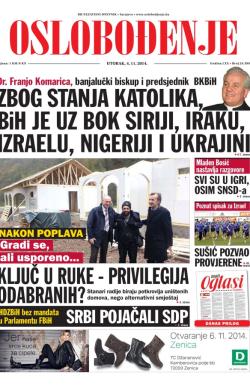 Oslobođenje - broj 24.399, 4. nov 2014.