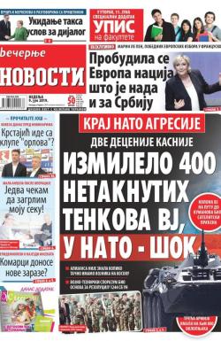 Večernje novosti - broj 3268, 9. jun 2019.