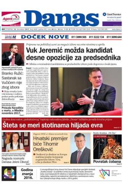 Danas - broj 6660, 24. dec 2015.