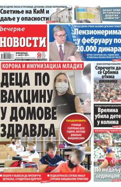 Večernje novosti - broj 4031, 2. avg 2021.