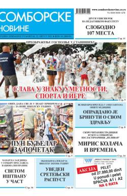 Somborske novine - broj 3713, 22. avg 2025.
