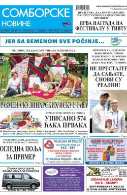 Somborske novine - broj 3350, 7. sep 2018.