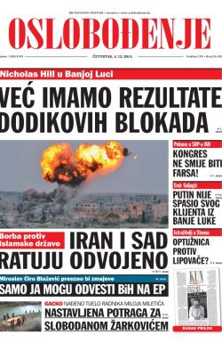 Oslobođenje - broj 24.429, 4. dec 2014.