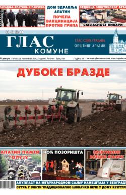 Novi glas komune, Apatin - broj 184, 23. nov 2012.