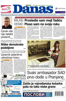 Danas - broj 5476, 26. sep 2012.
