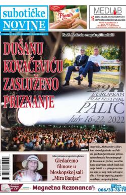 Nove Subotičke novine - broj 278, 22. jul 2022.