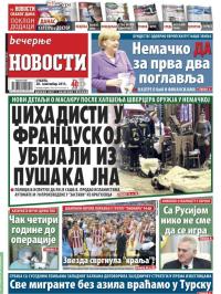 Večernje novosti - broj 1727, 28. nov 2015.