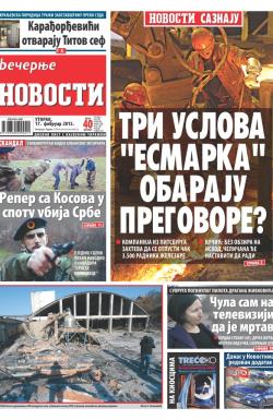 Večernje novosti - broj 1443, 17. feb 2015.