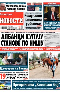 Večernje novosti - broj 1021, 5. sep 2013.
