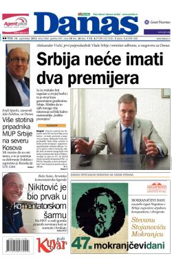 Danas - broj 5464, 14. sep 2012.