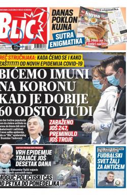 Blic - broj 8309, 8. apr 2020.