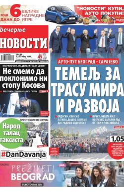 Večernje novosti - broj 3389, 9. okt 2019.