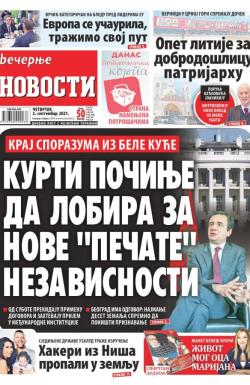 Večernje novosti - broj 4062, 2. sep 2021.