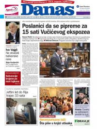 Danas - broj 6883, 3. avg 2016.