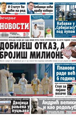 Večernje novosti - broj 1053, 7. okt 2013.