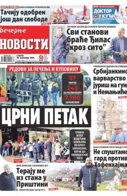 Večernje novosti - broj 3789, 28. nov 2020.