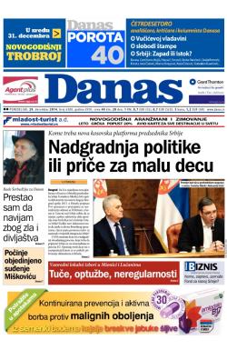 Danas - broj 6300, 29. dec 2014.