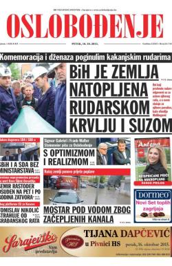 Oslobođenje - broj 24.745, 16. okt 2015.