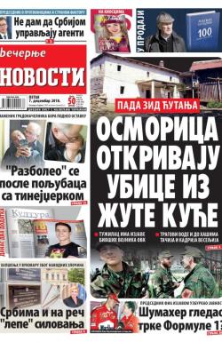 Večernje novosti - broj 3172, 7. dec 2018.