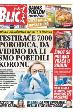 Blic - broj 8327, 5. maj 2020.