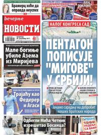 Večernje novosti - broj 2834, 28. dec 2017.