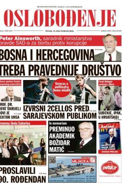 Oslobođenje - broj 24.955, 13. maj 2016.