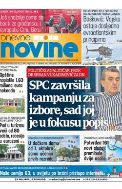 Dnevne novine - broj 2786, 16. sep 2020.