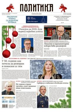 Politika - broj 40257, 31. dec 2025.