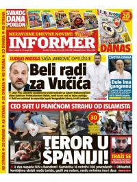 Informer - broj 1618, 19. avg 2017.