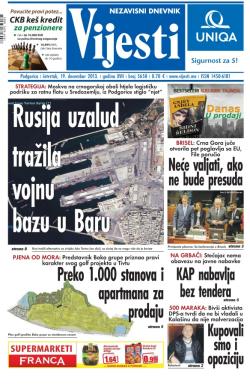 Vijesti - broj 5650, 19. dec 2013.