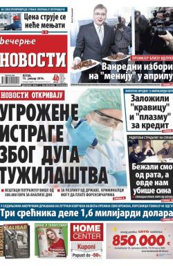 Večernje novosti - broj 1772, 15. jan 2016.