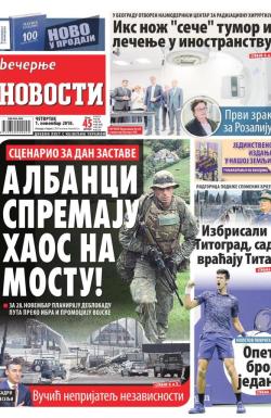 Večernje novosti - broj 3136, 1. nov 2018.