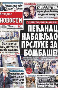 Večernje novosti - broj 2777, 1. nov 2017.