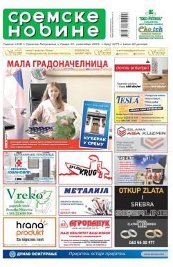 Sremske Novine - broj 3273, 22. nov 2023.