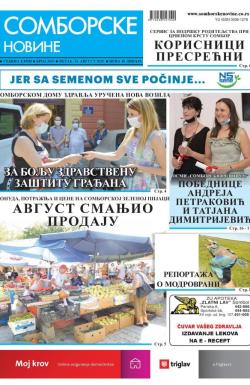 Somborske novine - broj 3451, 14. avg 2020.