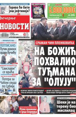 Večernje novosti - broj 3121, 8. jan 2019.
