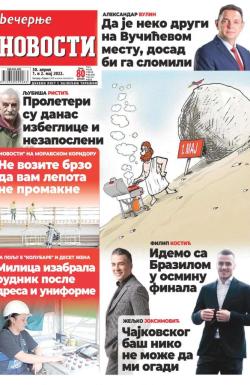 Večernje novosti - broj 4295, 30. apr 2022.
