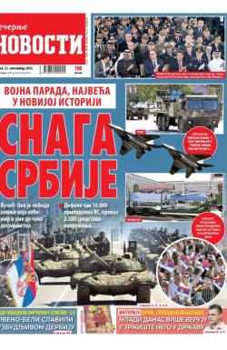 Večernje novosti - broj 5505, 21. sep 2025.