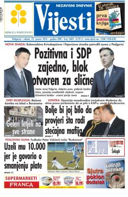 Vijesti - broj 5684, 25. jan 2014.