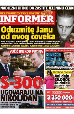 Informer - broj 1689, 10. nov 2017.