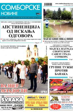 Somborske novine - broj 3179, 29. maj 2015.