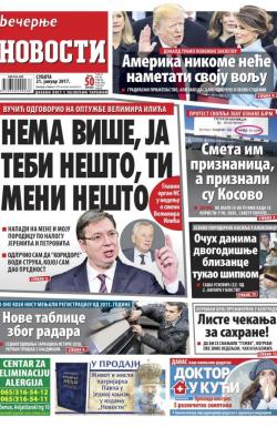 Večernje novosti - broj 2137, 21. jan 2017.