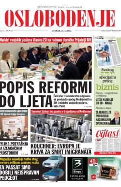 Oslobođenje - broj 24.567, 21. apr 2015.