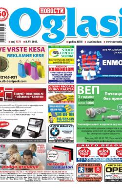 Novosti oglasi - broj 1371, 8. jul 2015.