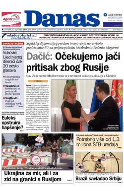 Danas - broj 6184, 4. sep 2014.