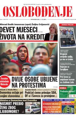 Oslobođenje - broj 24.426, 1. dec 2014.