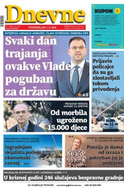 Dnevne novine - broj 3138, 1. nov 2021.