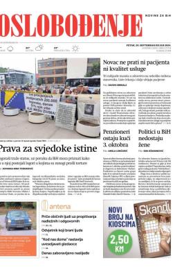 Oslobođenje - broj 27713, 20. sep 2024.